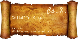 Csikár Kitti névjegykártya