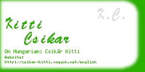 kitti csikar business card